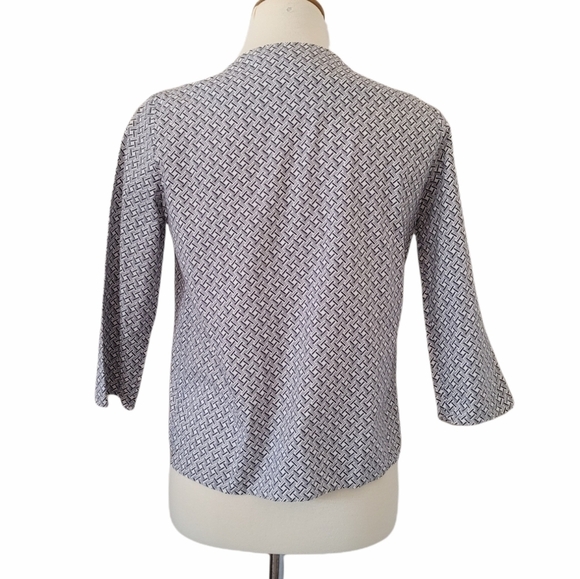 COS - Black‎ & White High Collar Wrap Blouse - Picture 4 of 6